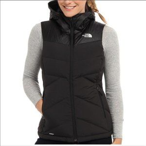 North Face Womens XS Black Kailash Hooded Down Vest Full Zip Puffer 650 Jacket